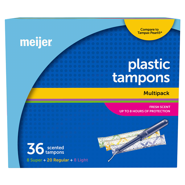 slide 1 of 1, Meijer Plastic Tampons Multipack, Scented, Lite/Regular/Super, 36 ct