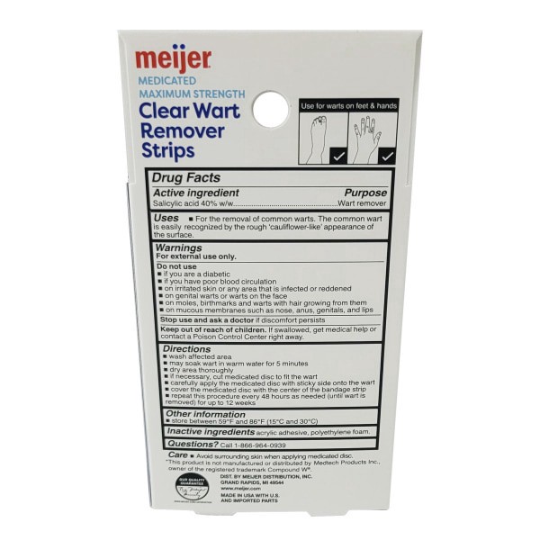 slide 14 of 17, Meijer Premier Two Step Clear Wart Remover Strips, 14 ct