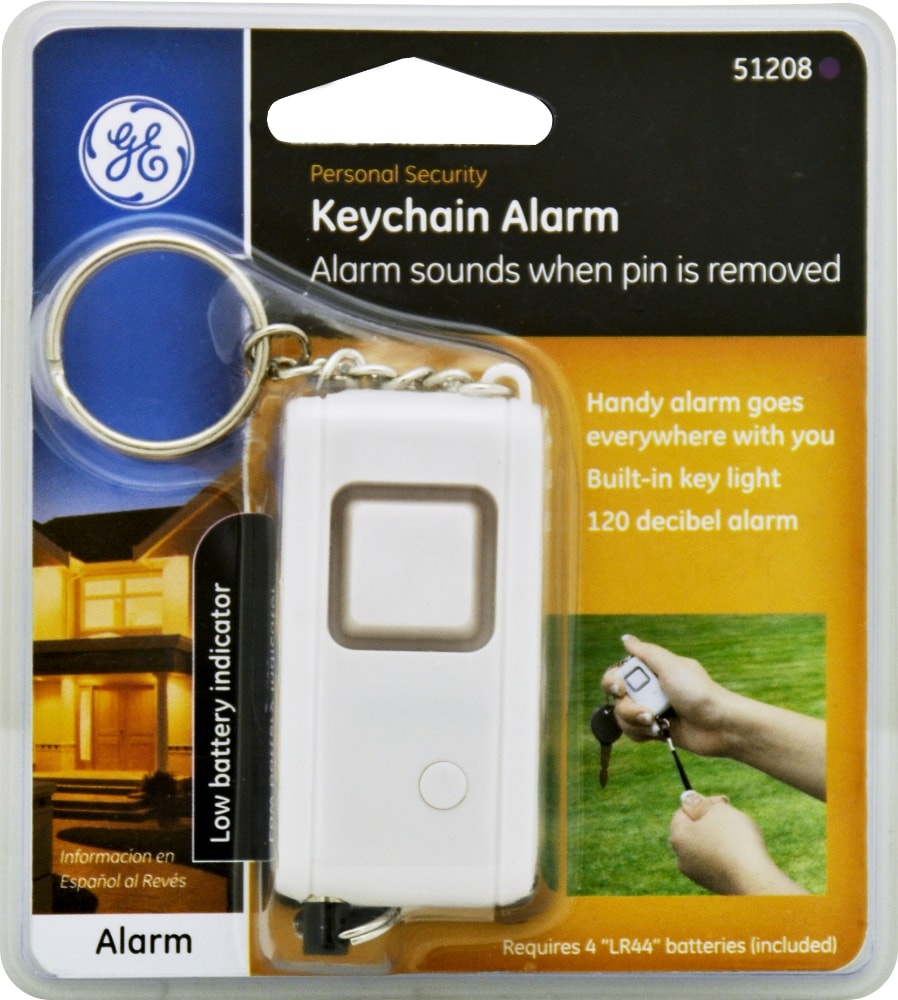 slide 1 of 1, GE Keychain Alarm - White, 1 ct
