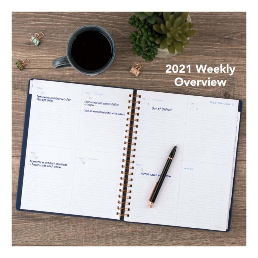 slide 6 of 10, At-A-Glance Signature Collection Academic 13-Month Weekly/Monthly Planner, 8-1/2'' X 11'', Brown, July 2020 To July 2021, Yp905A09, 1 ct