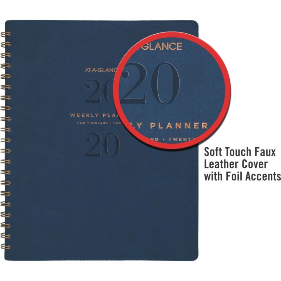 slide 7 of 10, At-A-Glance Signature Collection Academic 13-Month Weekly/Monthly Planner, 8-1/2'' X 11'', Brown, July 2020 To July 2021, Yp905A09, 1 ct