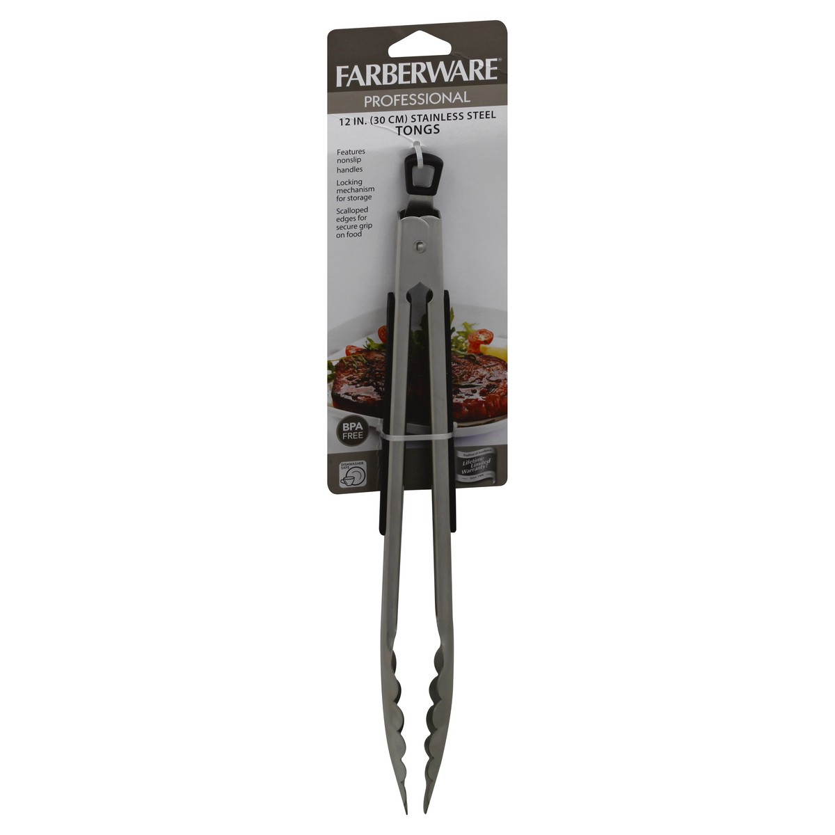 slide 9 of 10, Farberware Professional 12 Inches Stainless steel Tongs 1 ea, 1 ct