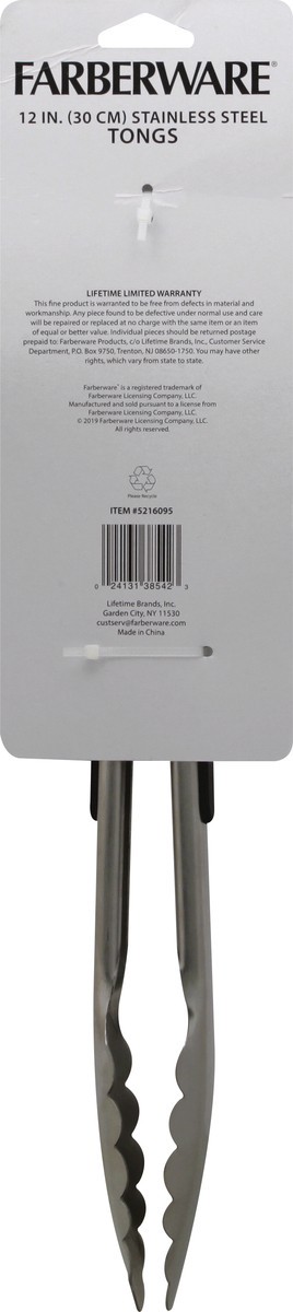 slide 4 of 10, Farberware Professional 12 Inches Stainless steel Tongs 1 ea, 1 ct