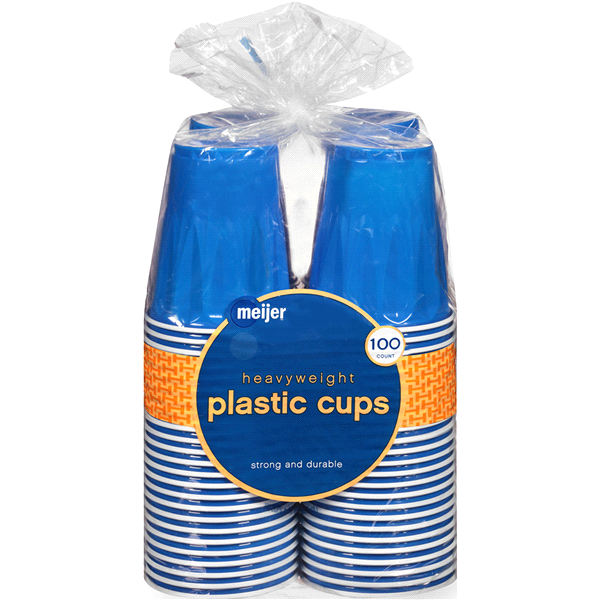 slide 1 of 1, Meijer Plastic Party Cup, 100 ct