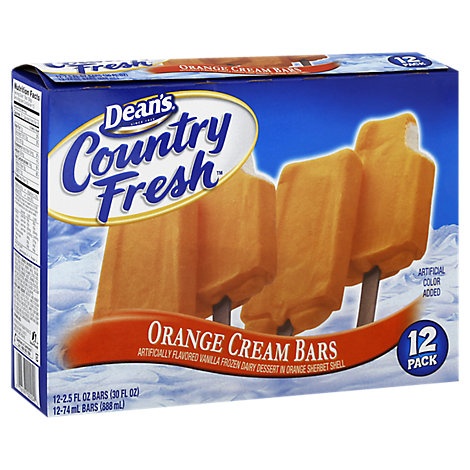 slide 1 of 1, Deans Country Fresh Orange Cream Bars, 12 ct