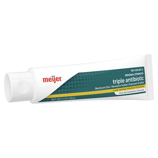 slide 4 of 25, Meijer First Aid Triple Antibiotic Ointment, Treats Minor Cuts, Scrapes and Burns, 2 oz