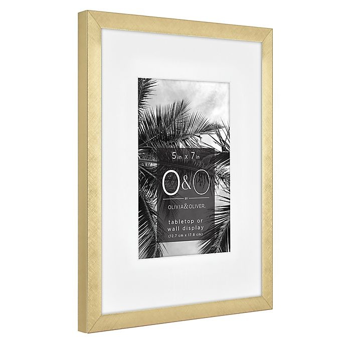 slide 2 of 2, O&O by Olivia & Oliver Matted Metal Wall Frame - Gold, 5 in x 7 in