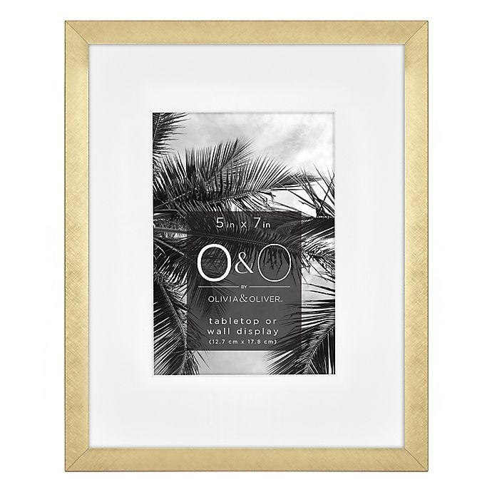 slide 1 of 2, O&O by Olivia & Oliver Matted Metal Wall Frame - Gold, 5 in x 7 in