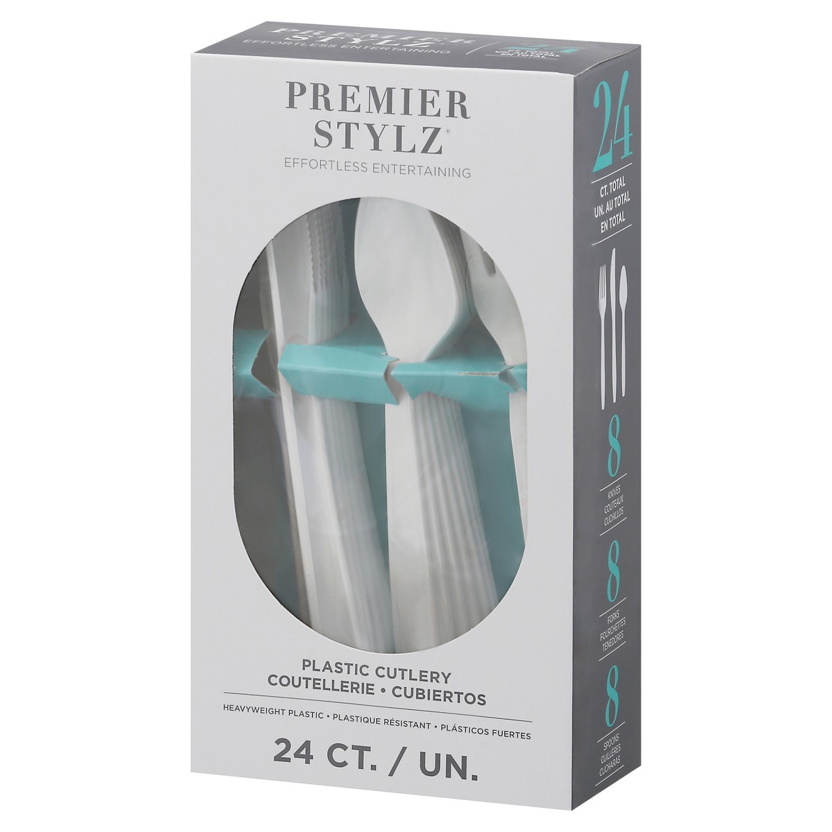 slide 8 of 9, Premier Stylz White Plastic Cutlery 24 - 1 ea, 1 ct