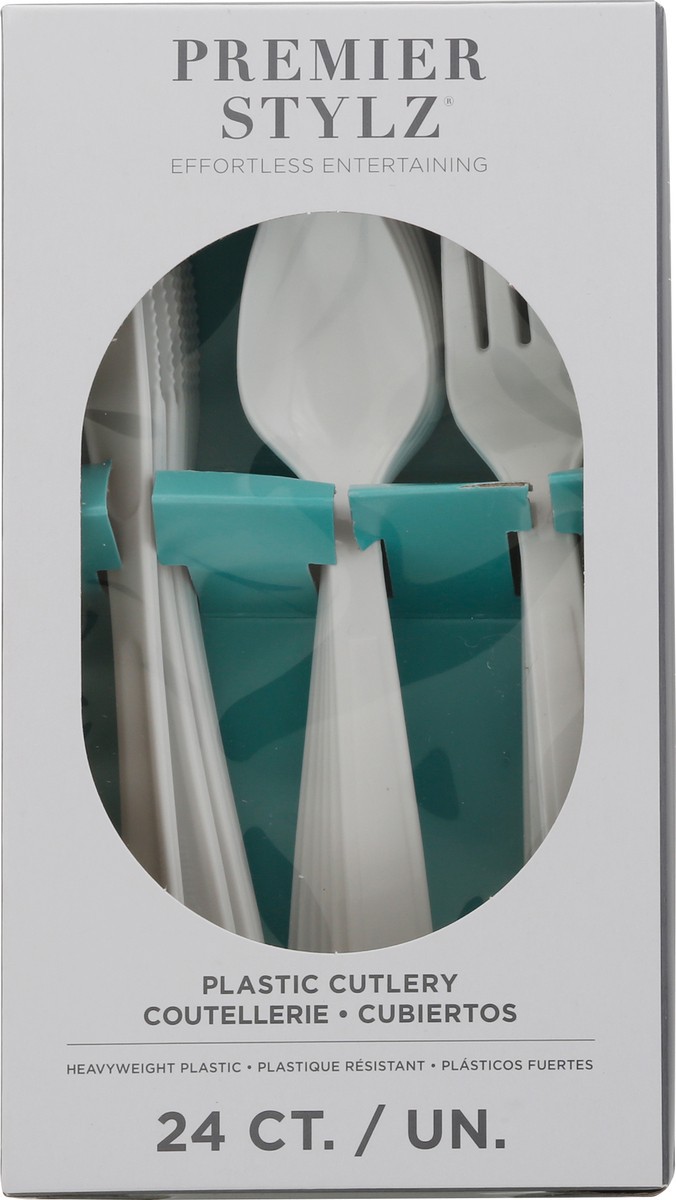 slide 7 of 9, Premier Stylz White Plastic Cutlery 24 - 1 ea, 1 ct