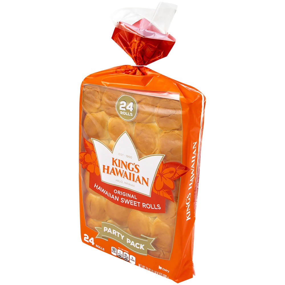 slide 3 of 8, King's Hawaiian Sweet Rolls, 24 oz