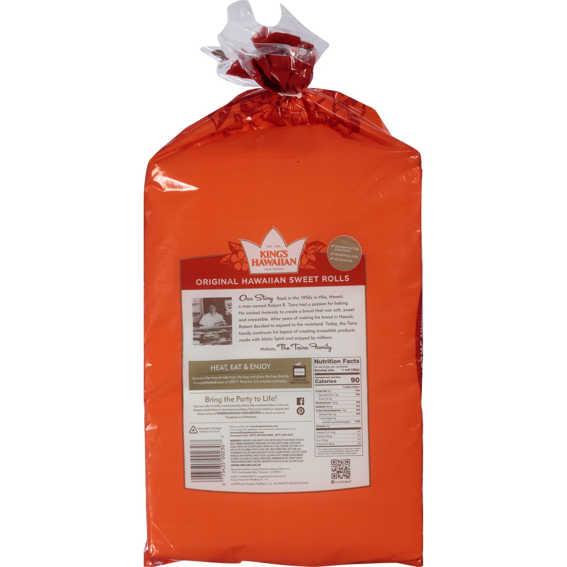 slide 8 of 8, King's Hawaiian Sweet Rolls, 24 oz