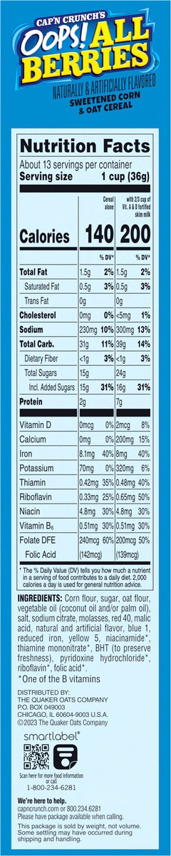 slide 5 of 6, Cap'n Crunch Fruit Cereal, 16.9 fl oz