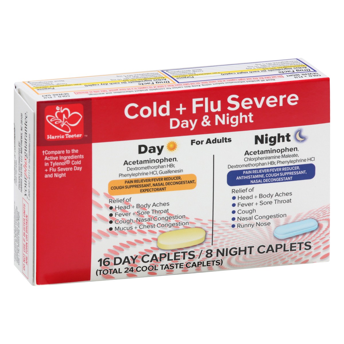 slide 7 of 12, Harris Teeter Cold + Flu Severe Day/Night, 24 ct