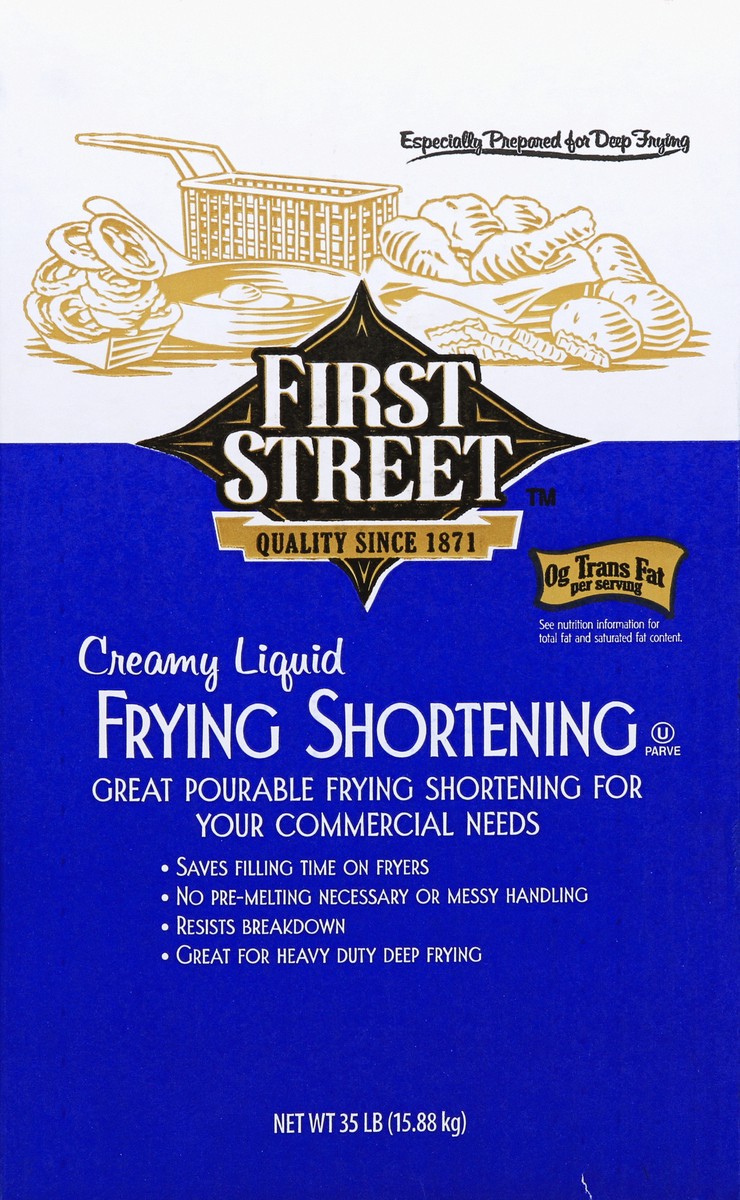 slide 2 of 6, First Street Creamy Liquid Frying Shortening, 35 lb