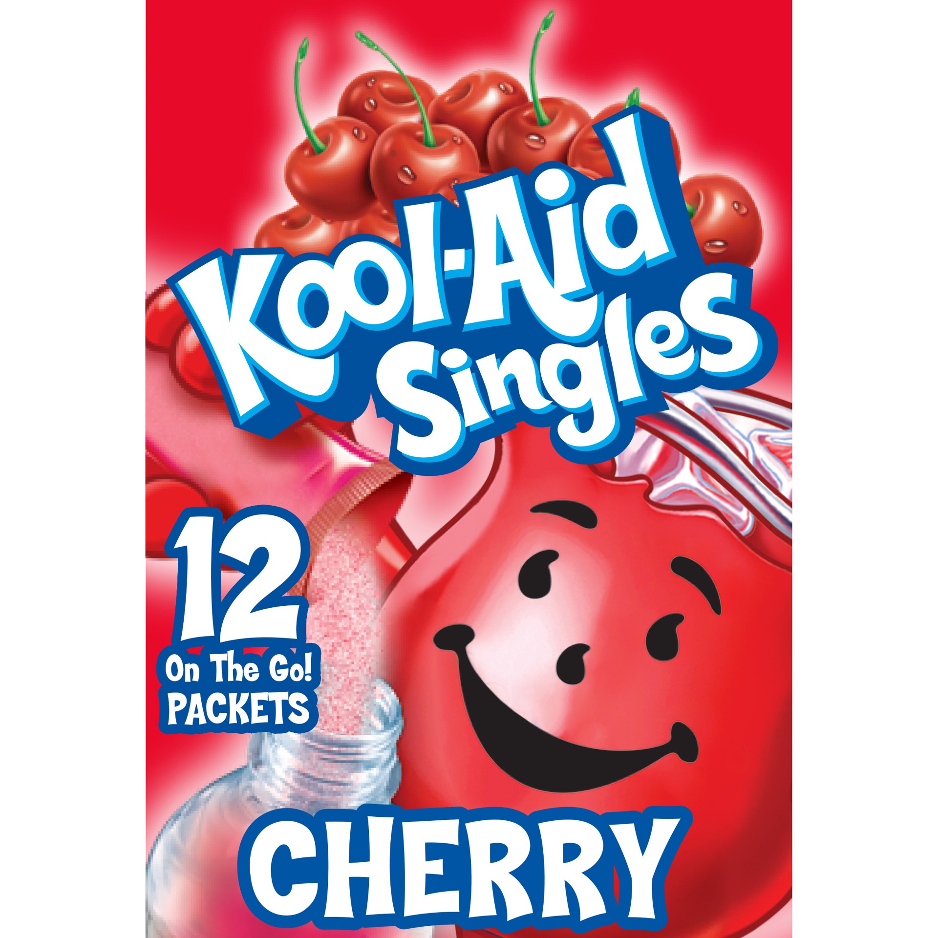 slide 1 of 3, Kool-Aid Singles Sugar-Sweetened Cherry Artificially Flavored Powdered Soft Drink Mix, 12 ct On-the-Go-Packets, 12 ct