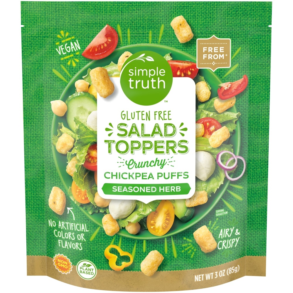 slide 1 of 1, Simple Truth Seasoned Herb Chickpea Puffs Salad Toppers, 3 oz