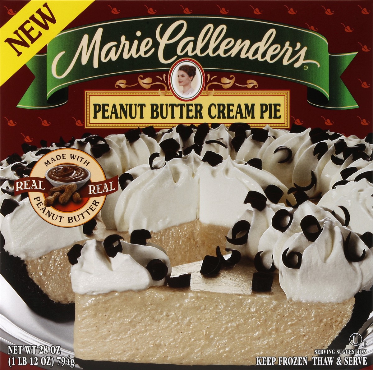 slide 4 of 4, Marie Callender's Frozen Pie Dessert, Peanut Butter Cream, 28 Ounce, 28 oz