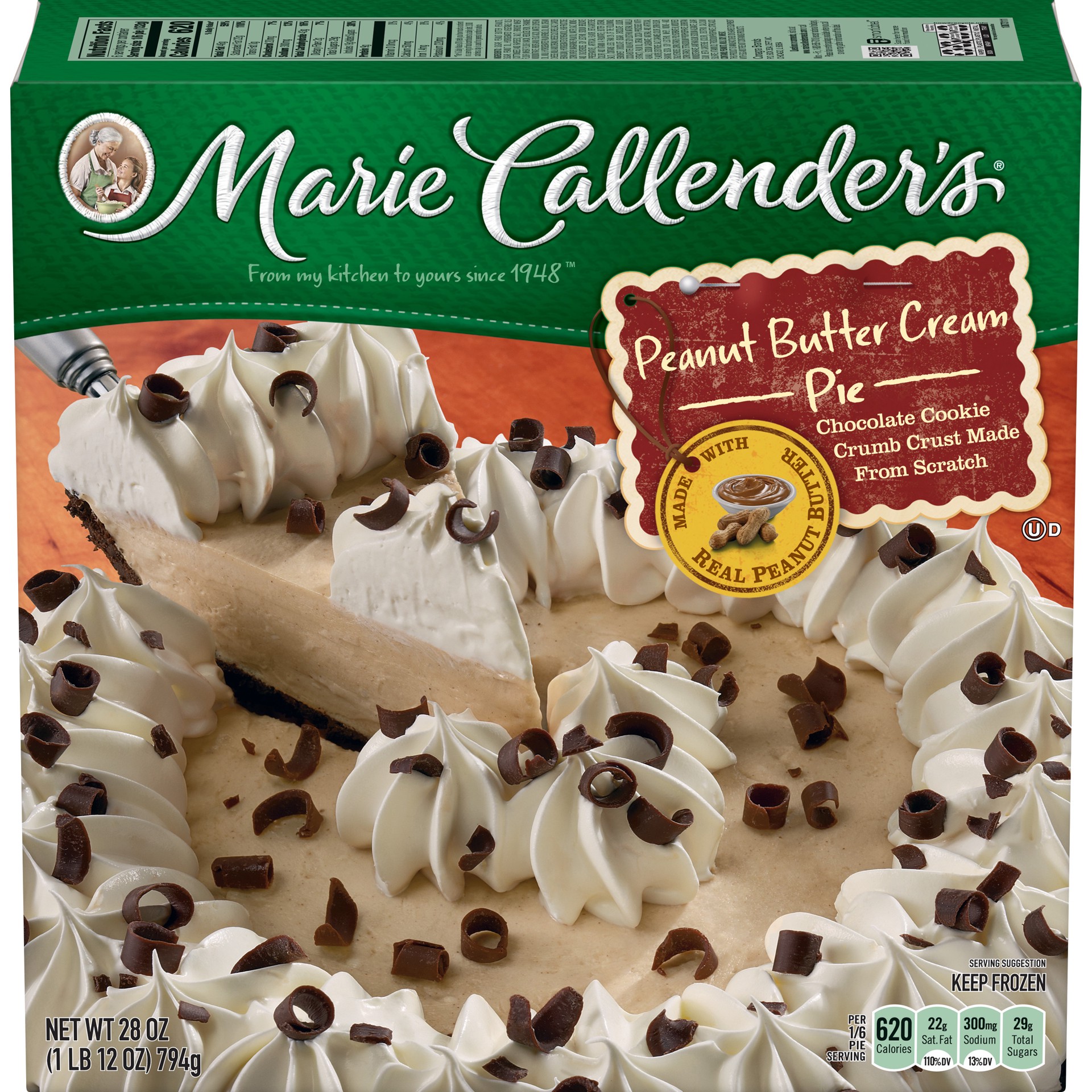 slide 1 of 4, Marie Callender's Frozen Pie Dessert, Peanut Butter Cream, 28 Ounce, 28 oz