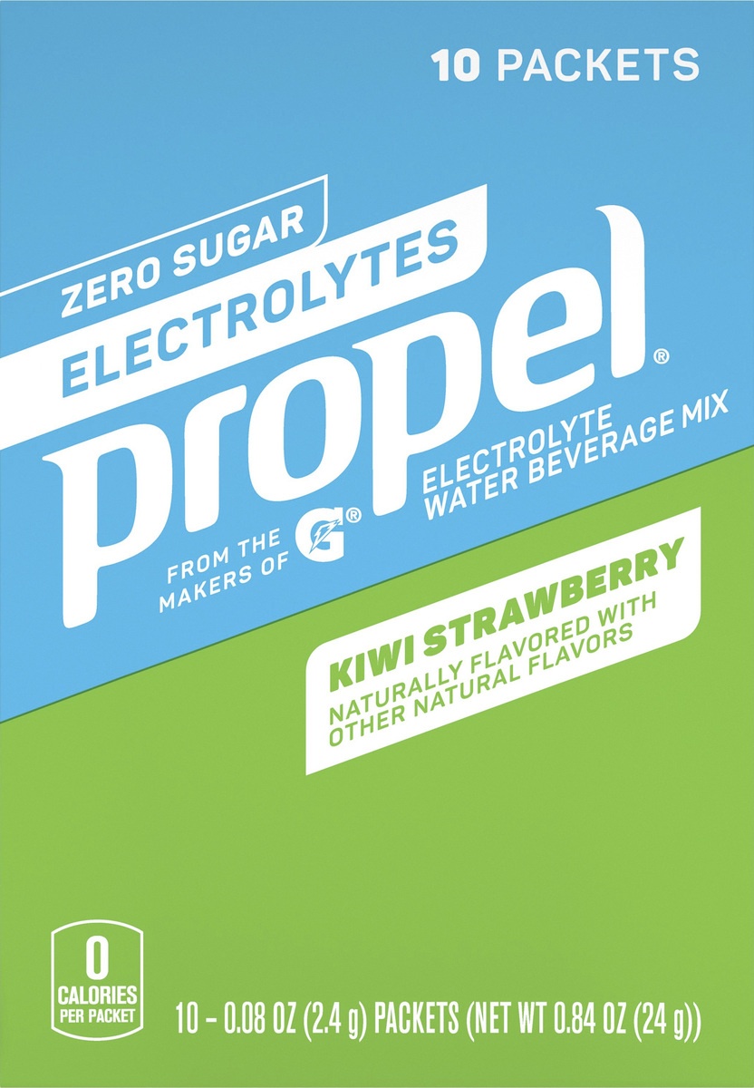 slide 6 of 7, Propel Kiwi Strawberry Water Beverage Mix with Electrolytes & Vitamins, 10 ct