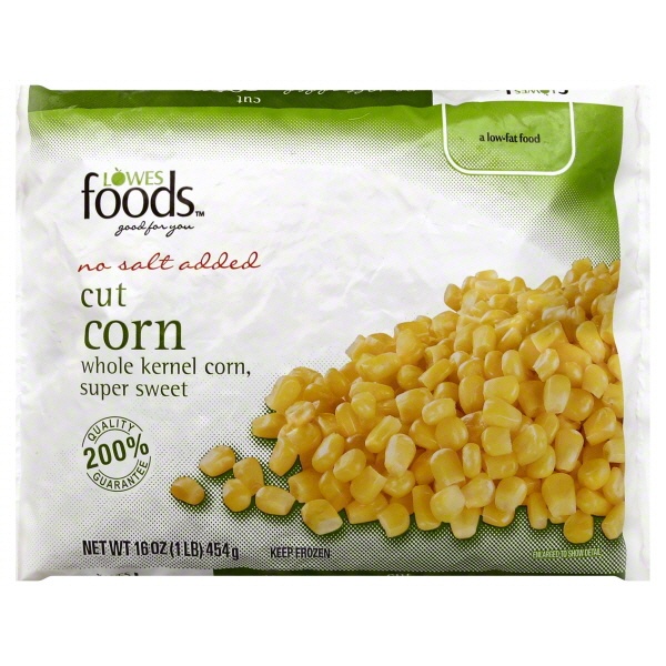 slide 1 of 1, Lowes Foods Cut Corn Whole Kernel No Salt Added, 16 oz