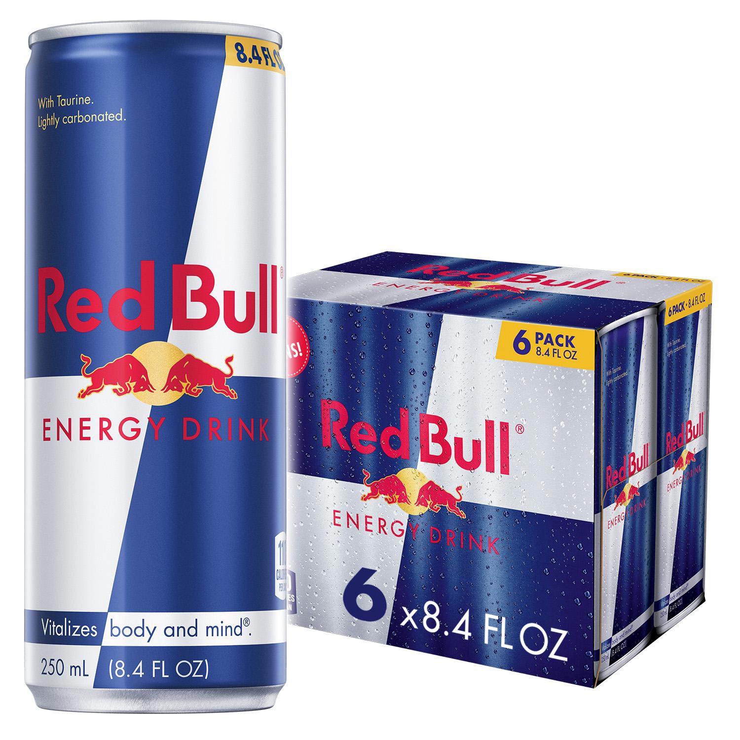 slide 1 of 3, Red Bull Energy Drink 8.4 Oz (6 pack), 6 ct; 8.4 fl oz