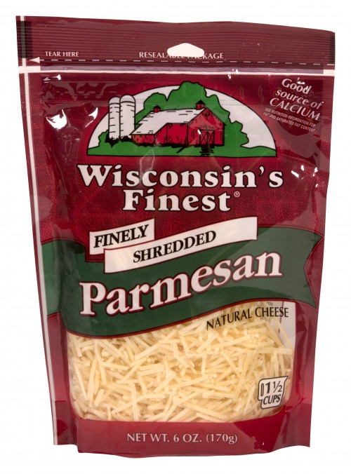 slide 1 of 1, Wisconsin's Finest Parmesan Finely Shredded Cheese, 8 oz