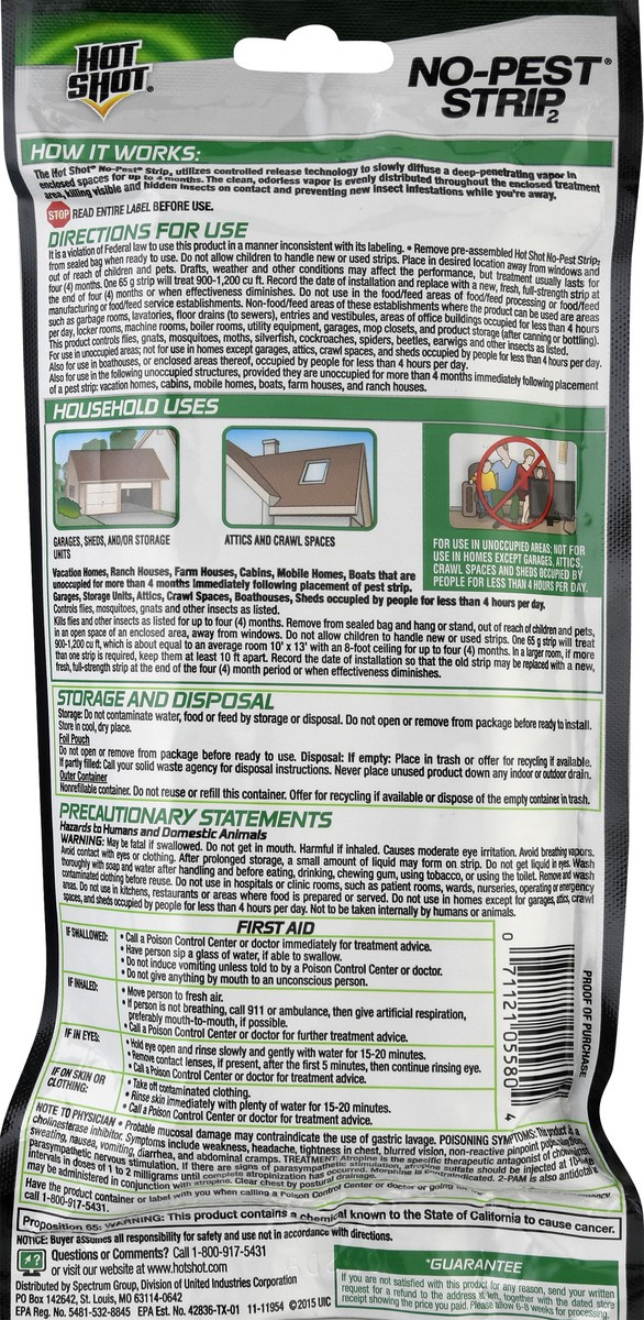 slide 5 of 9, Hot Shot Controlled Release Technology No-Pest Strip 2 2.29 oz, 2.29 oz