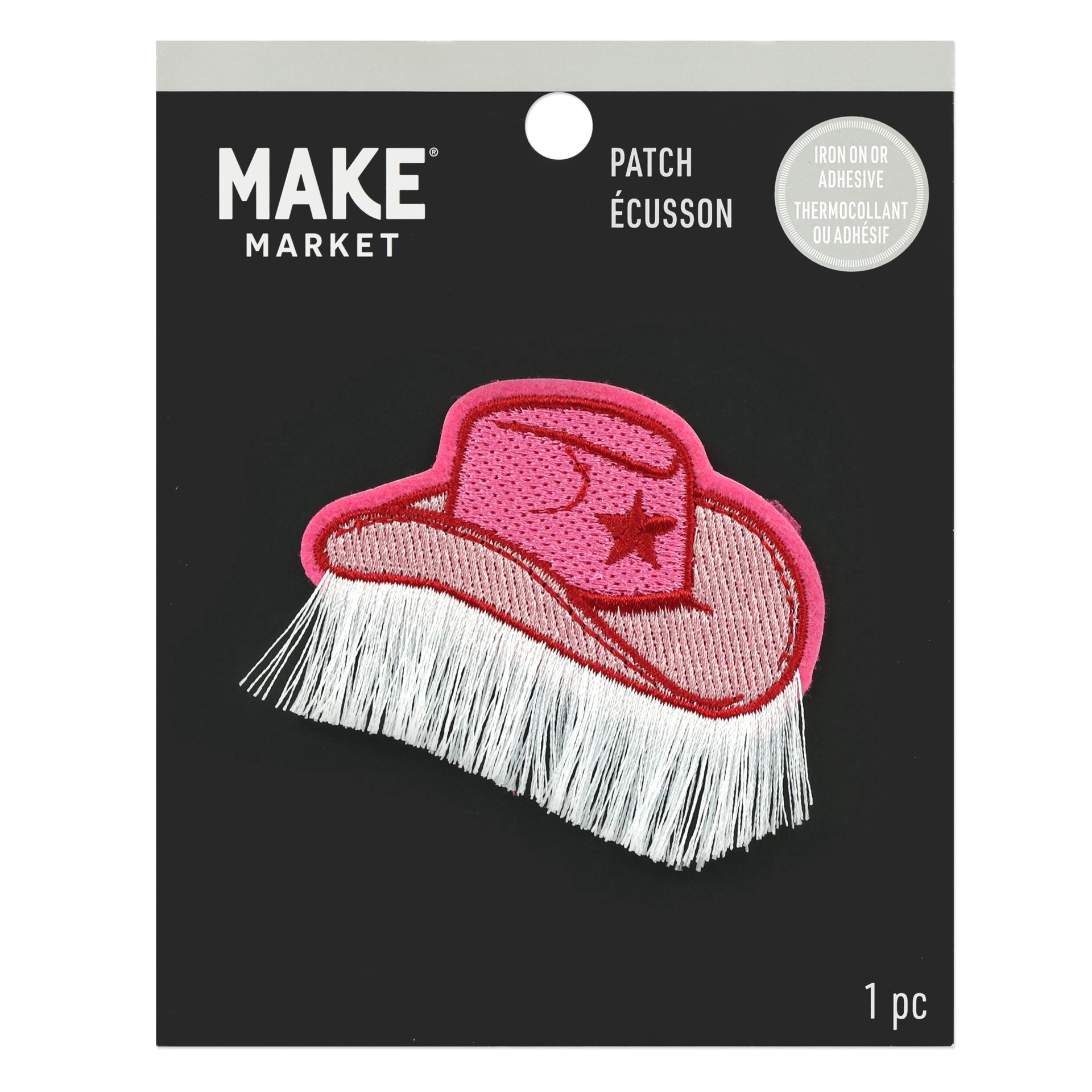 slide 2 of 4, Iron-On & Adhesive Cowboy Hat Embroidered Patch By Make Market, 2.64 in x 2.68 in