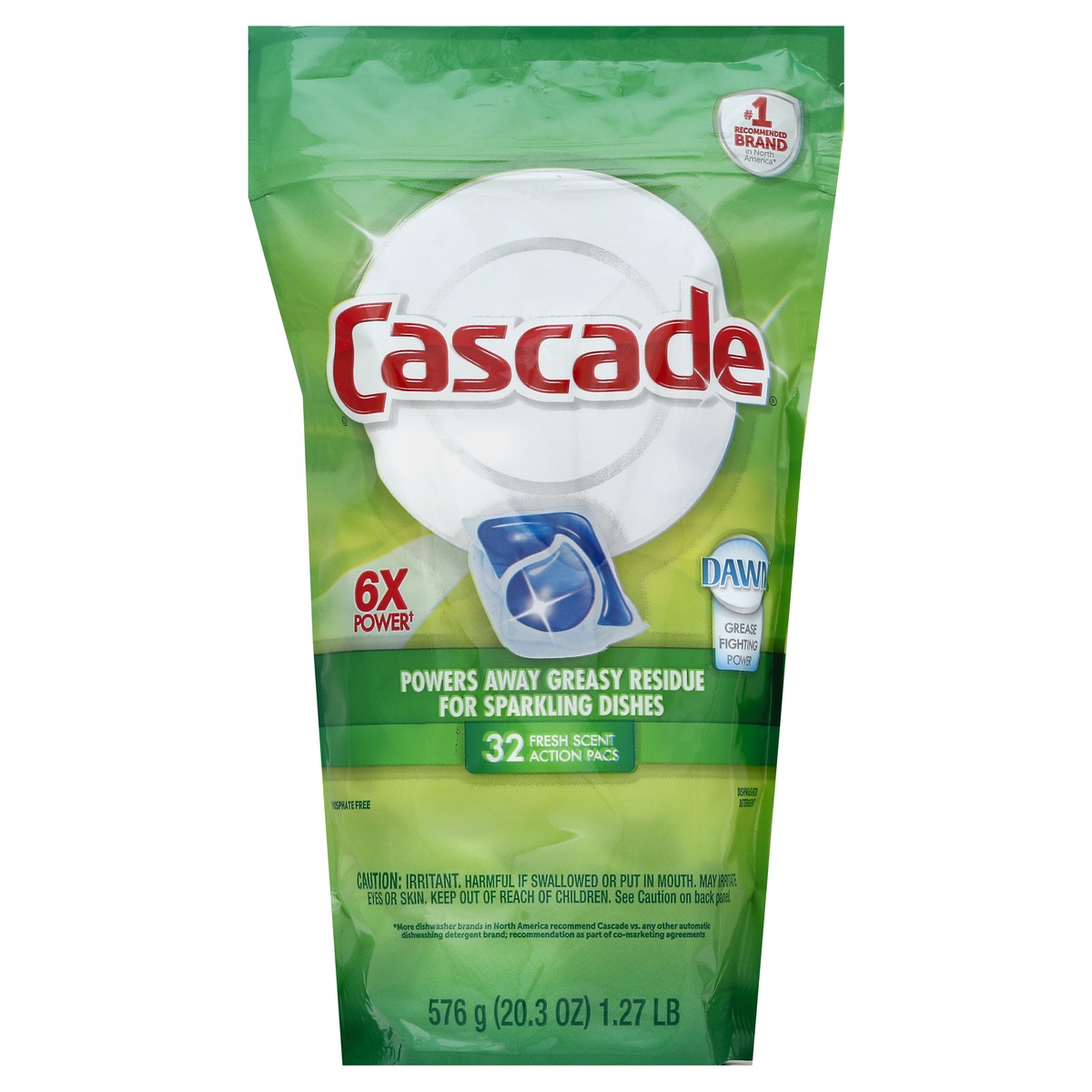 slide 1 of 1, Cascade Dishwasher Detergent 32 ea, 32 ct