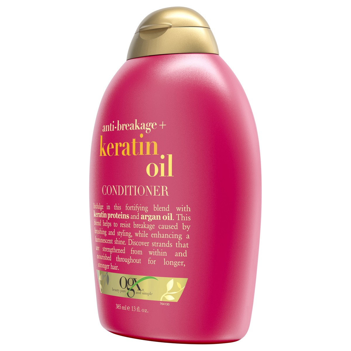 slide 3 of 4, OGX Anti-Breakage + Keratin Oil Fortifying Conditioner, 13 fl oz, 385 ml