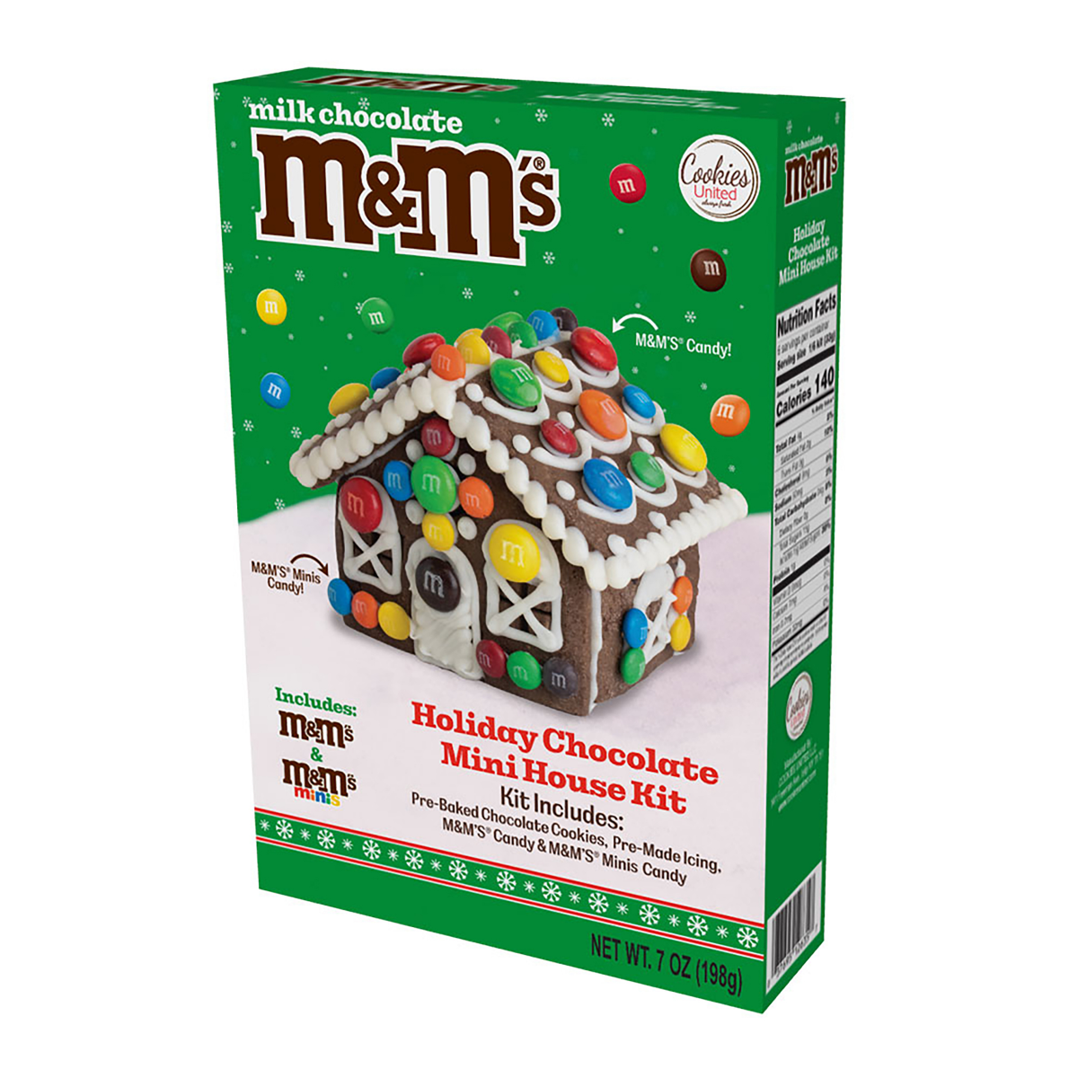 slide 1 of 1, M&M's Holiday Chocolate Mini House Kit, 7 oz