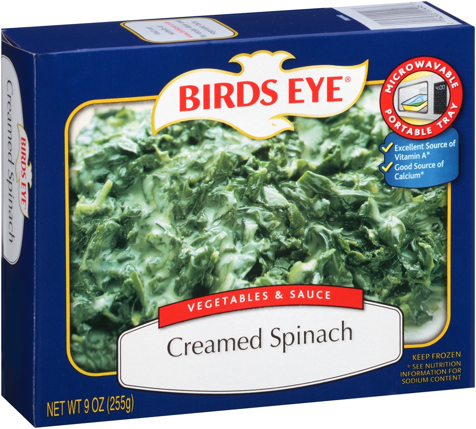 slide 1 of 1, Birds Eye Vegetables & Sauce Creamed Spinach, 9 oz