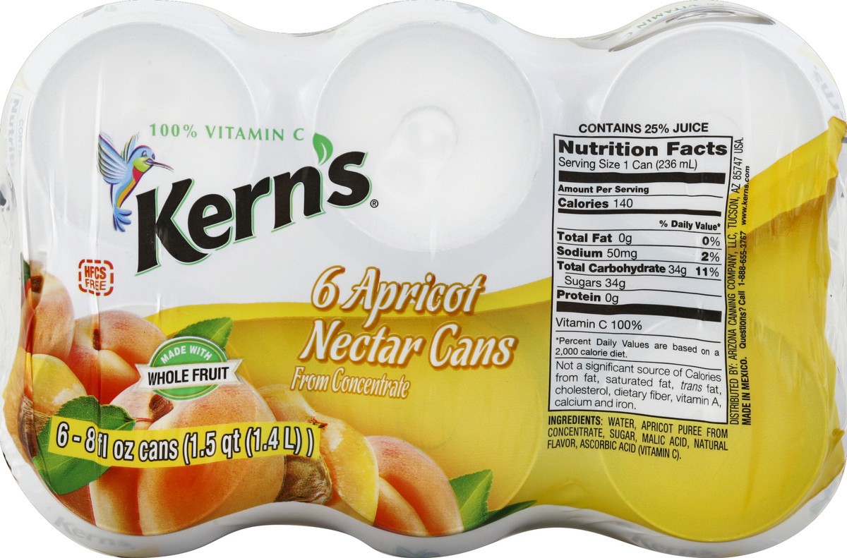 slide 2 of 4, Kern's Apricot Nectar - 6 ct, 6 ct; 8 fl oz