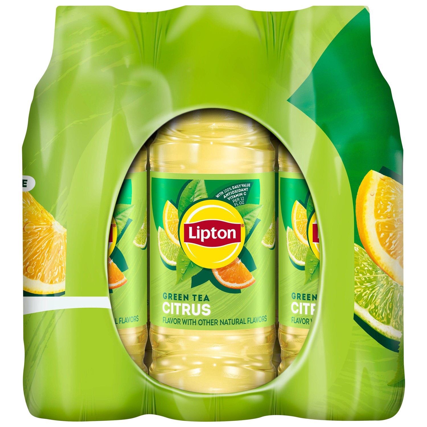 slide 5 of 21, Lipton Citrus Iced Green Tea, 12 ct; 16.9 fl oz