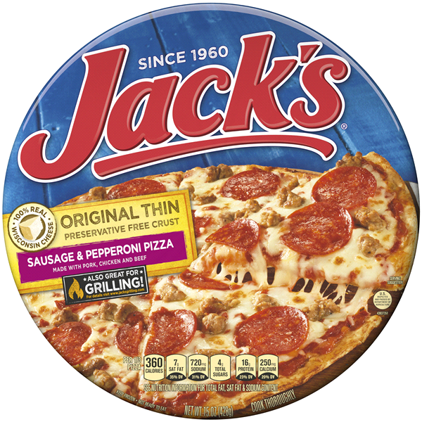 slide 1 of 6, Jack's Original Sausage & Pepperoni Pizza, 17.2 oz