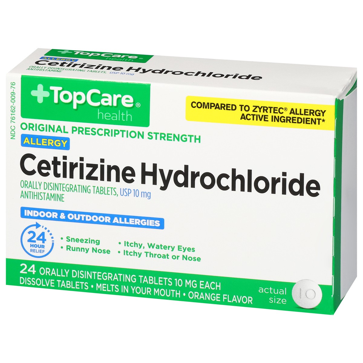 slide 6 of 14, TopCare Health 10 mg Original Prescription Strength Cetrizine Hydrochloride 24 Tablets, 24 ct