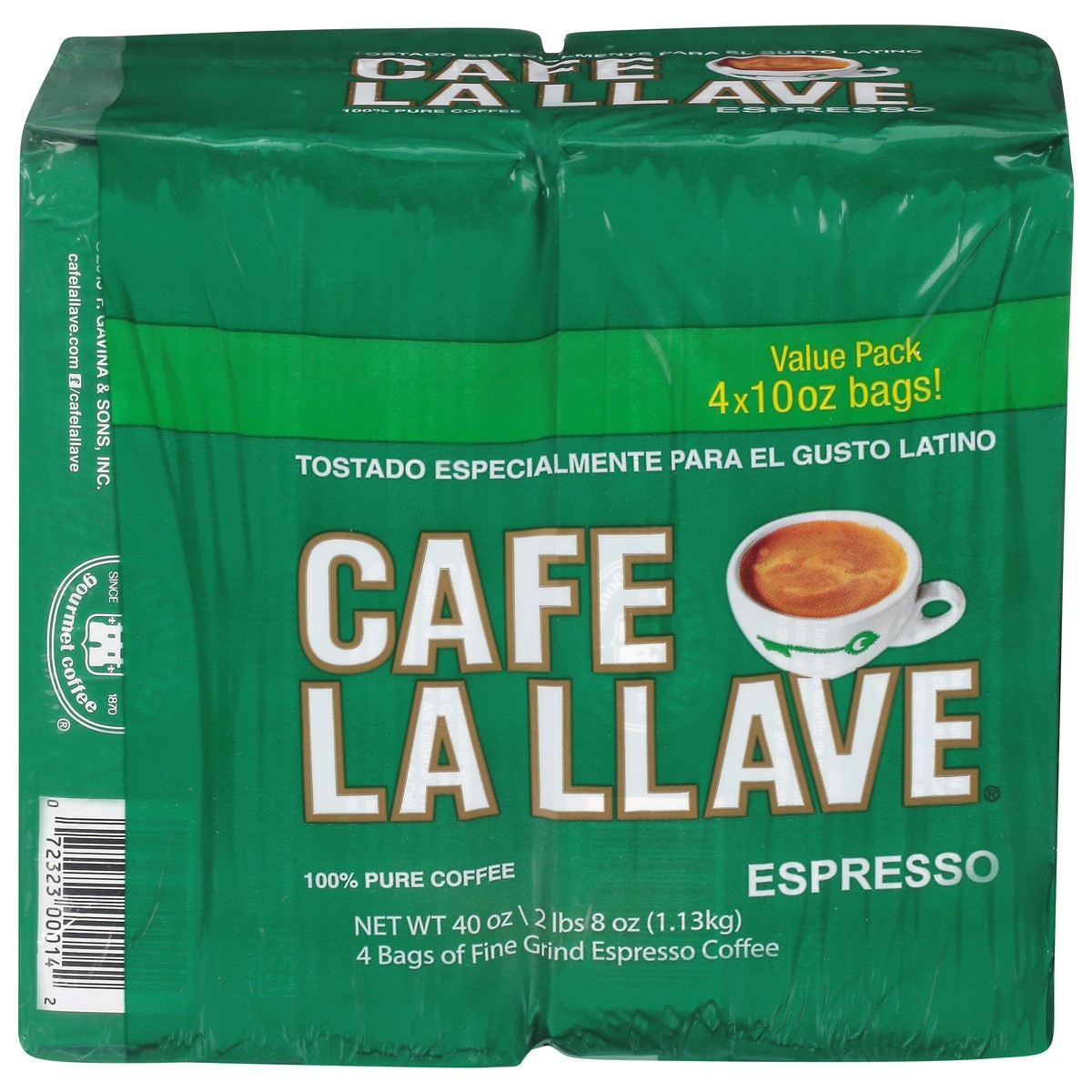 slide 1 of 9, Café La Llave Value Pack Fine Grind Espresso Coffee 4 - 10 oz Bags, 4 ct