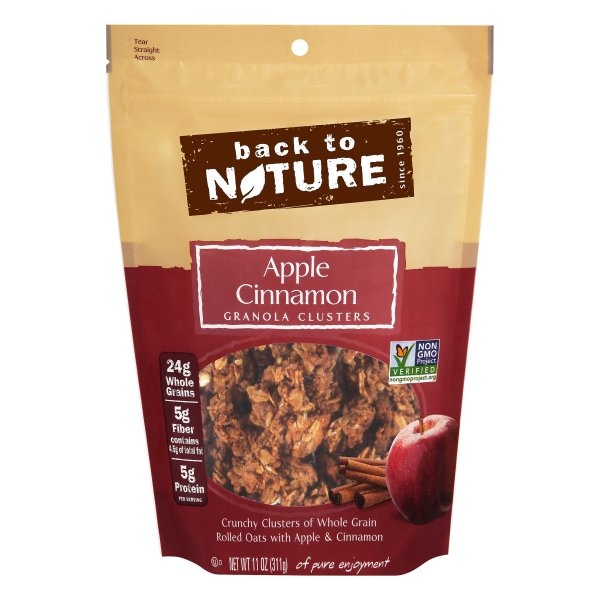 slide 1 of 1, Back to Nature Apple Cinnamon Granola Cluster, 11 oz