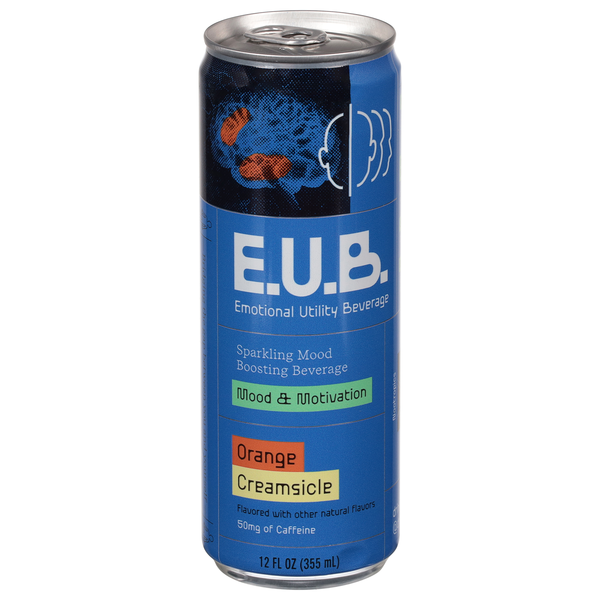 slide 1 of 1, E.U.B. Mood & Motivation Orange Creamsicle Sparkling Mood Boosting Beverage 12 fl oz, 12 fl oz