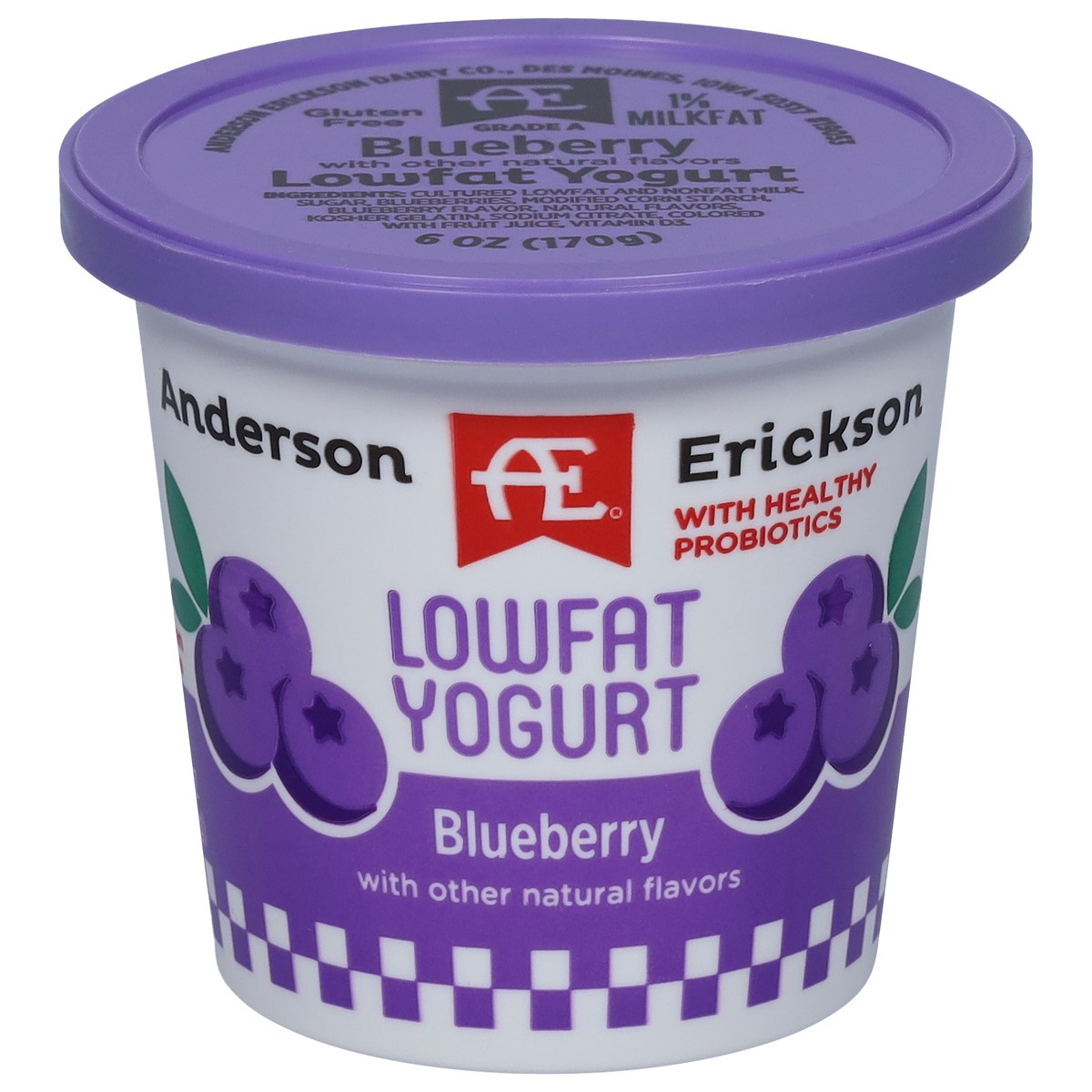 slide 9 of 11, Anderson Erickson Dairy Lowfat Blueberry Yogurt 6 oz, 6 oz