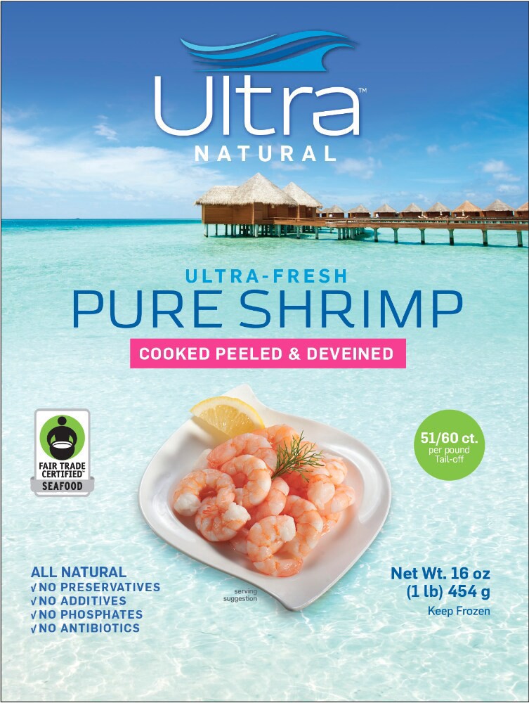 slide 1 of 1, Ultra Natural Cooked-Peelefd & Deveined Shrimp, 16 oz