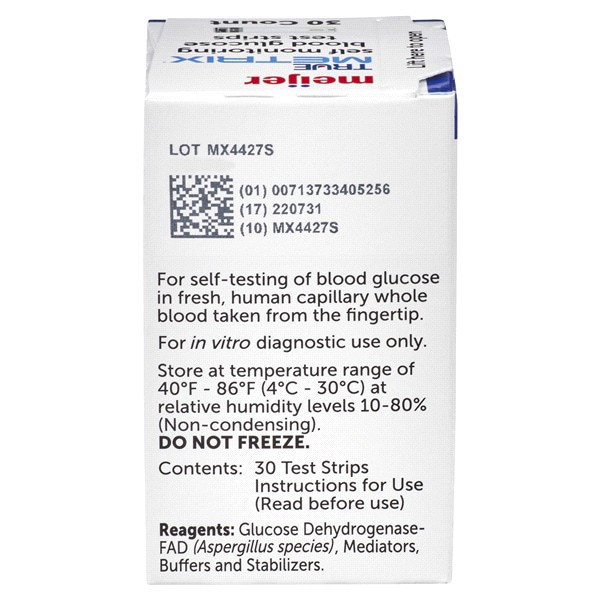 slide 20 of 29, Meijer TRUE METRIX Self-Monitoring Blood Glucose Test Strips, 30 ct