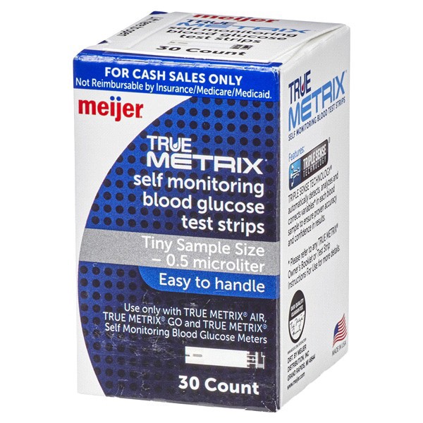 slide 8 of 29, Meijer TRUE METRIX Self-Monitoring Blood Glucose Test Strips, 30 ct