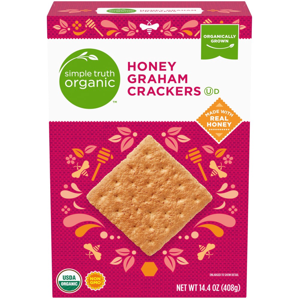 slide 1 of 4, Simple Truth Organic Honey Graham Crackers, 14.4 oz