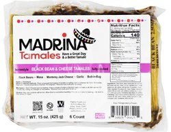 Madrina Tamales Black Bean and Cheese Tamales