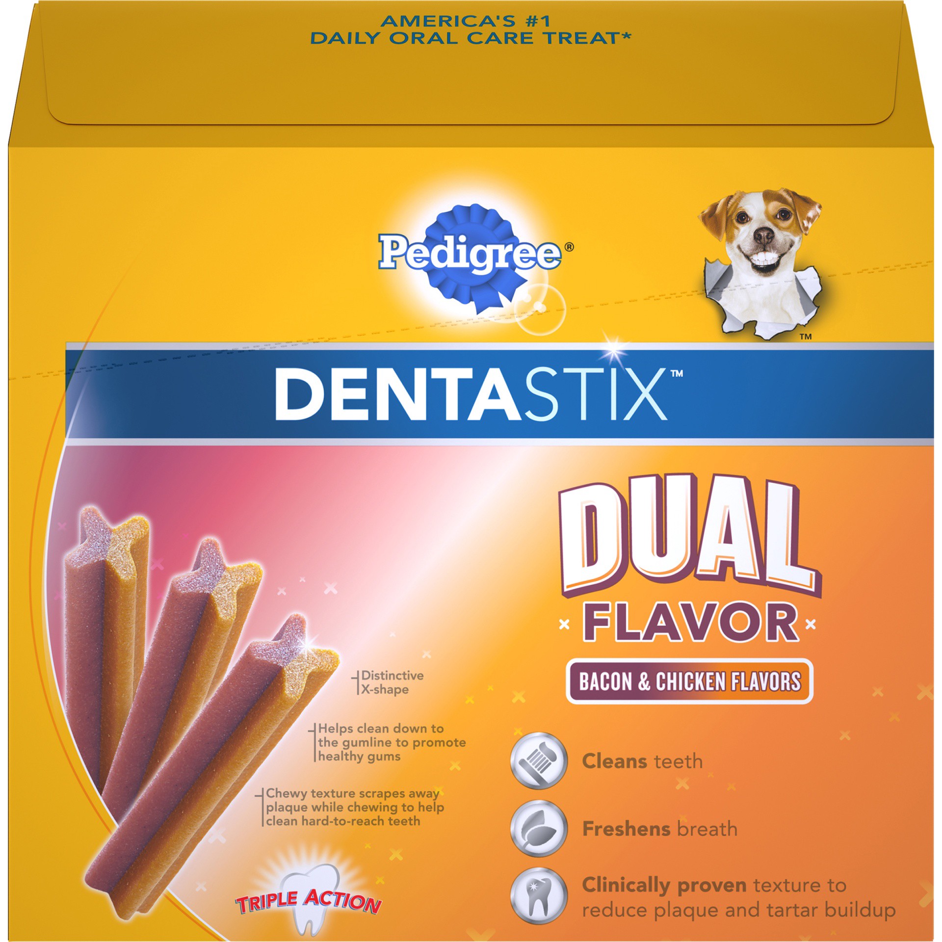 slide 5 of 17, Pedigree DentaStix Large Dual Flavor Bacon & Chicken Treats for Dogs 32 ea, 32 ct