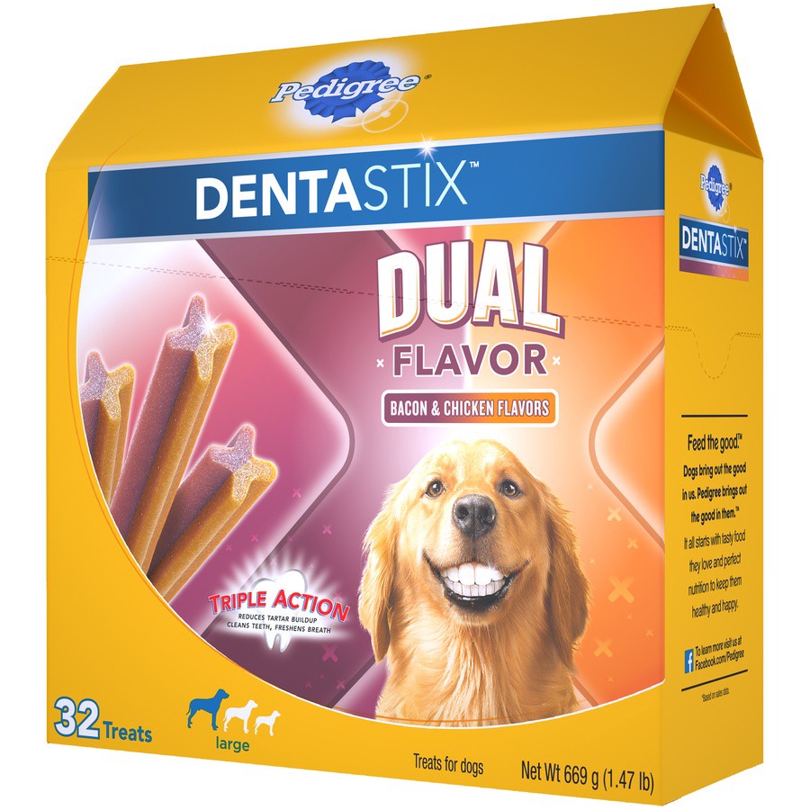 slide 7 of 17, Pedigree DentaStix Large Dual Flavor Bacon & Chicken Treats for Dogs 32 ea, 32 ct