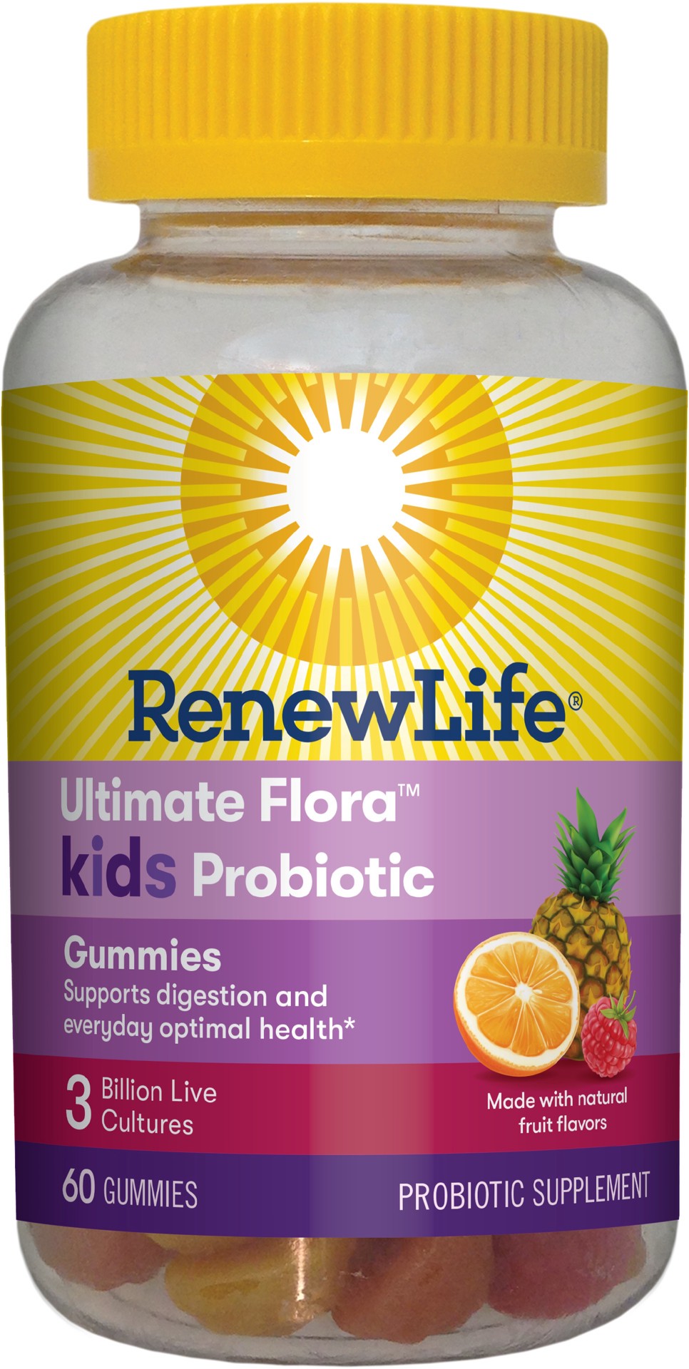 slide 1 of 5, Renew Life Kids Probiotic Gummies, 60 Count, 3 Billion CFU, 60 ct