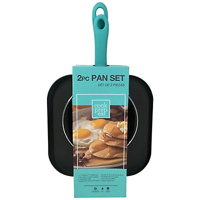 slide 1 of 1, Cook Prep Eat Griddle And Frying Pan Teal, 2 ct